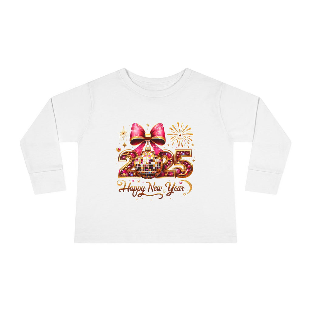 Toddler Long Sleeve Tee - 2025 Happy New Year Disco Design