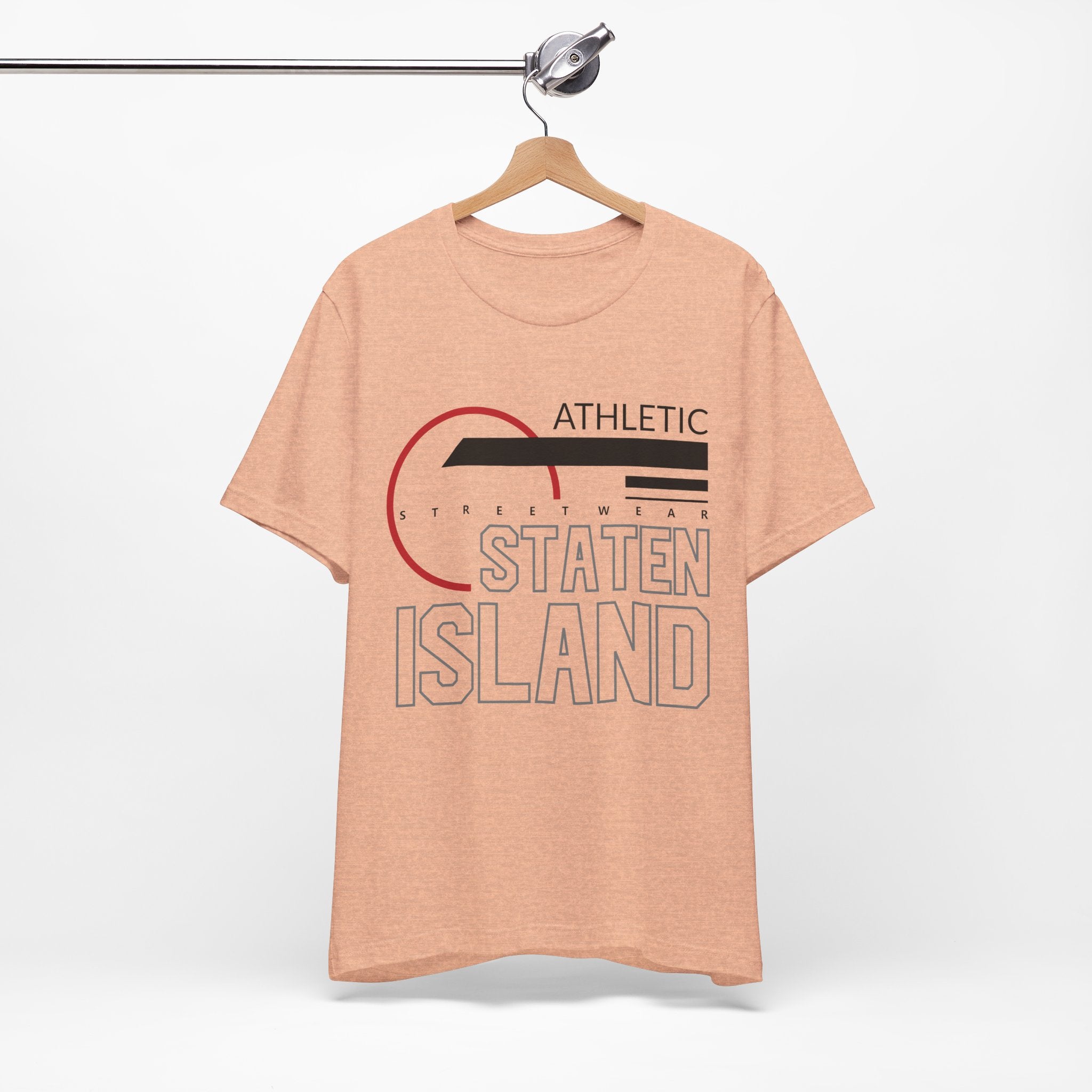 T-Shirt Unisex T Shirt - Athletic Staten Island Tee | Casual Comfort Fit | Affinite Heather Peach