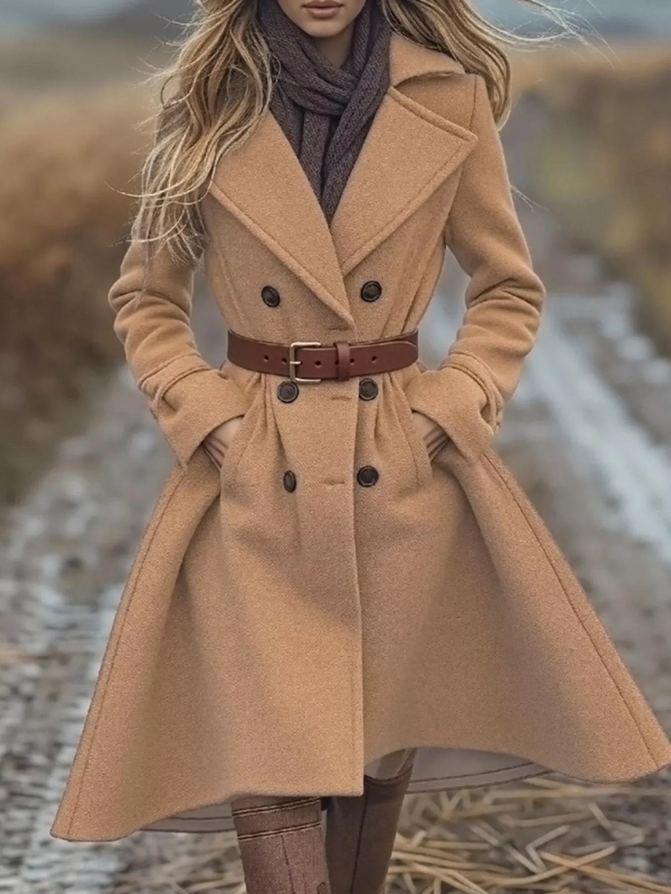Double Breasted Wool Coat - Classic Wool Blend Overcoat Jacket