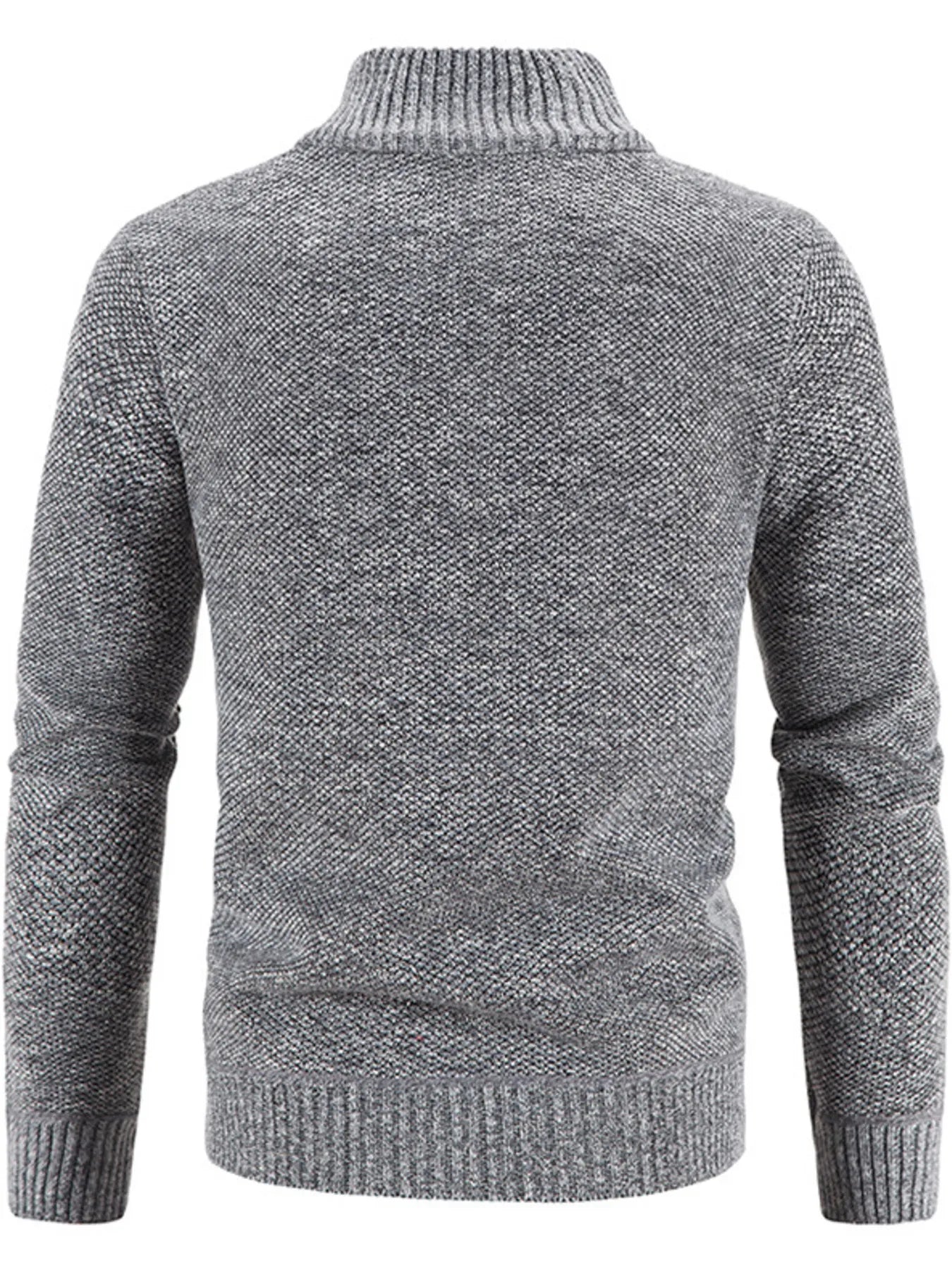 Men's Plus Size Zip-Up Sweater Cardigan with Stand Collar Cardigan