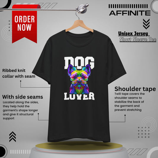 T-Shirt Dog Lover Unisex T-Shirt | Sharp Dog Graphic Black