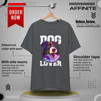 T-Shirt Unisex Dog Lover Shirt | Graphic T-Shirt with Dog Design and 'Dog Lover' Text Asphalt