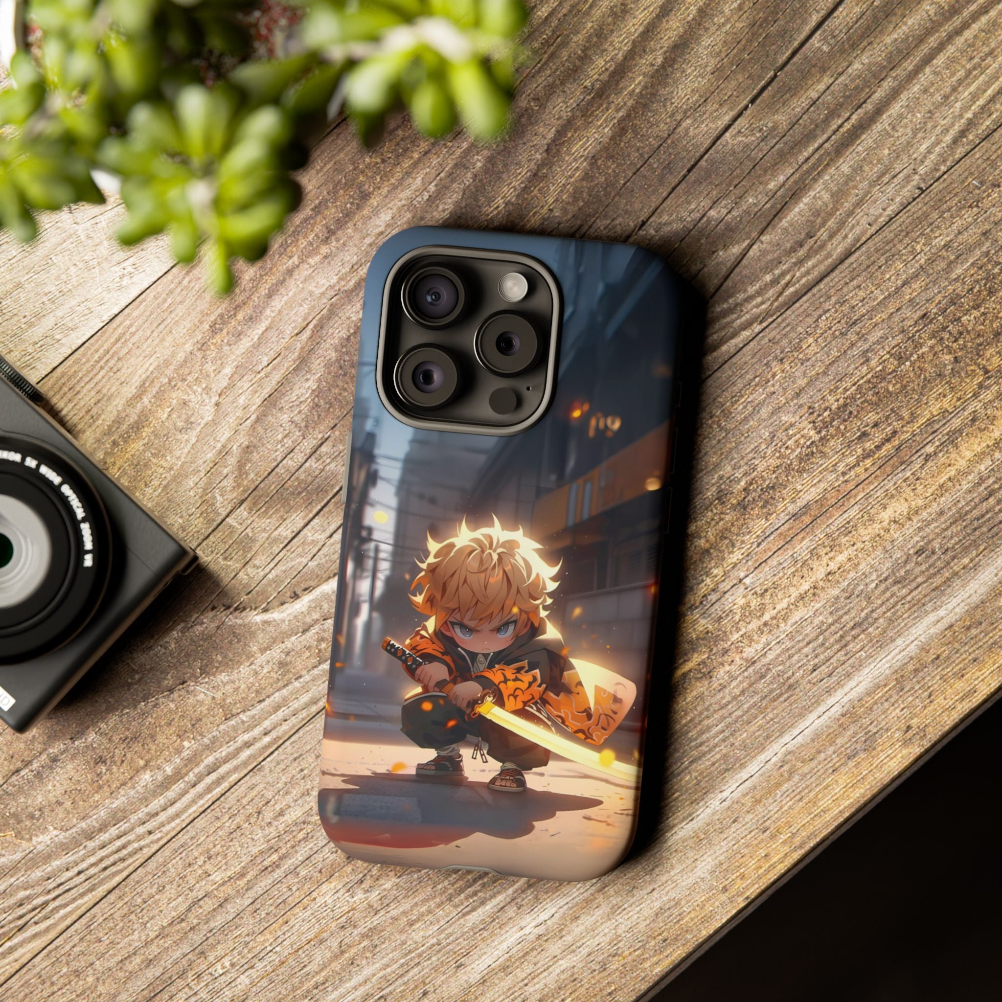 Chibi Zenitsu Lightning Tough Phone Case – Anime Protective Case for iPhone & Samsung, UV Resistant, Durable & Stylish