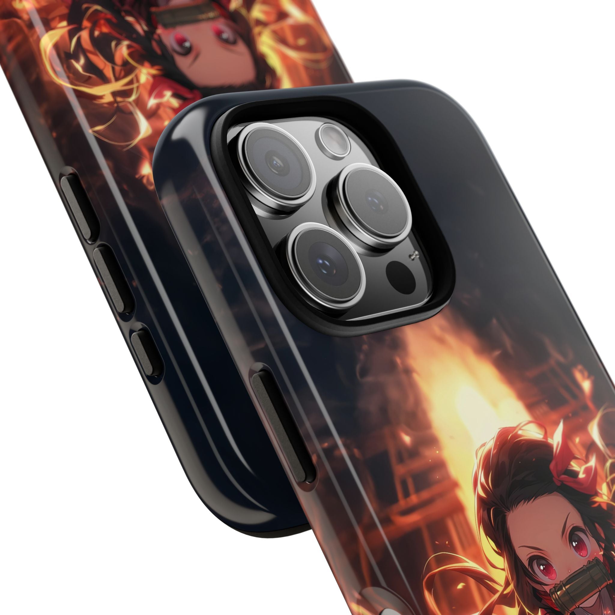 Chibi Nezuko Kamado Tough Phone Case – Anime Protective Case for iPhone & Samsung, UV Resistant, Durable & Stylish
