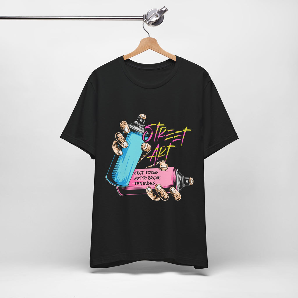 Street Art Graphic Tee – Keep Trying Motivational Unisex Shirt | Soft Cotton for Artists & Rebels