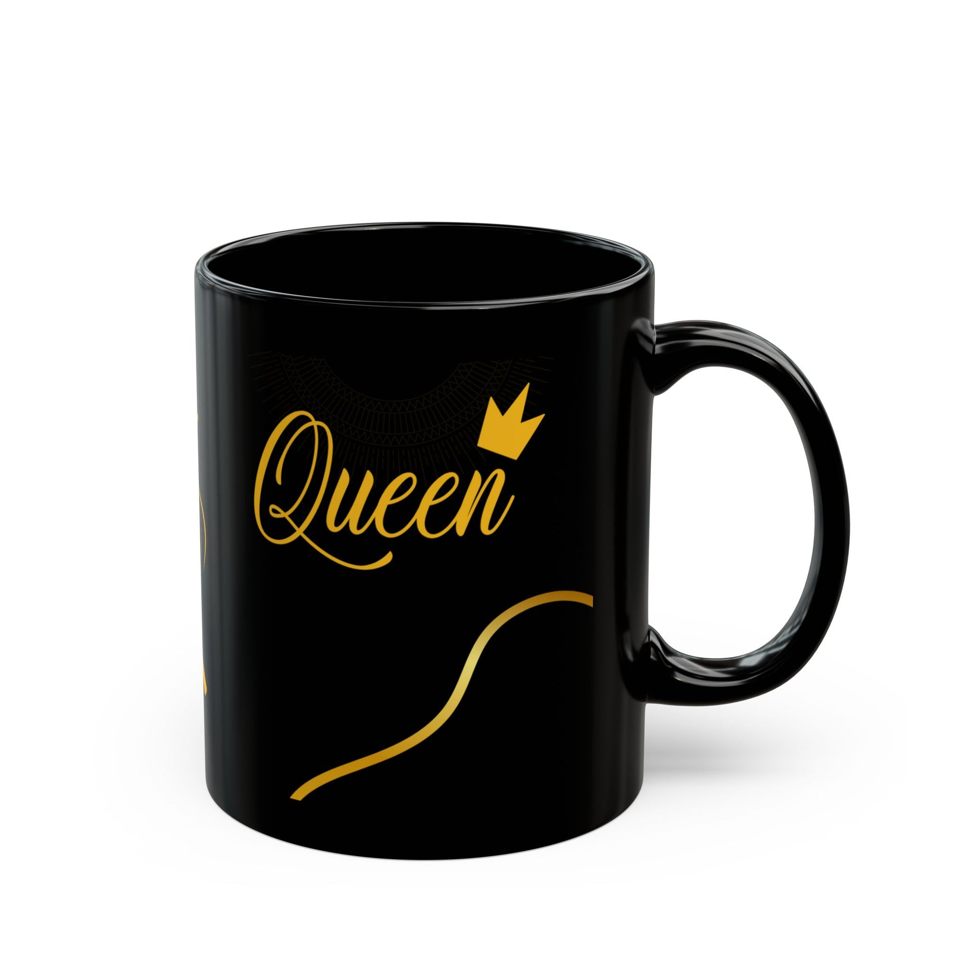 Mug Queen Black Mug 11oz, 15oz - Perfect Gift for Her, Elegant Coffee Cup