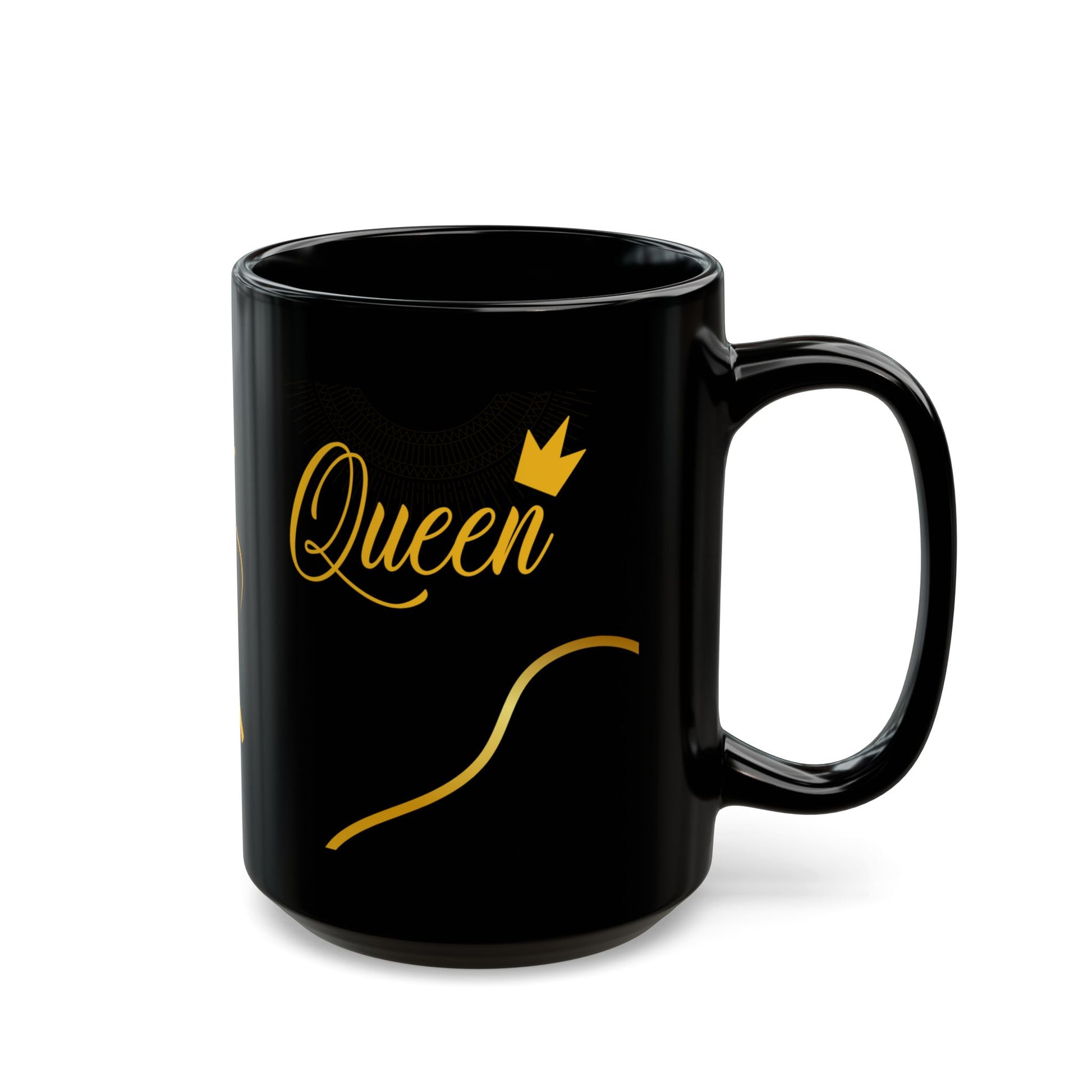 Mug Queen Black Mug 11oz, 15oz - Perfect Gift for Her, Elegant Coffee Cup
