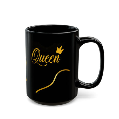 Mug Queen Black Mug 11oz, 15oz - Perfect Gift for Her, Elegant Coffee Cup