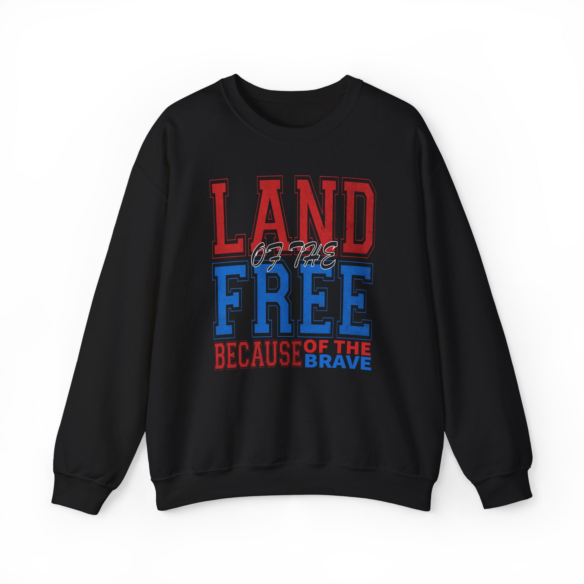 Patriotic Sweatshirt - Land of The Free America Flag Crewneck