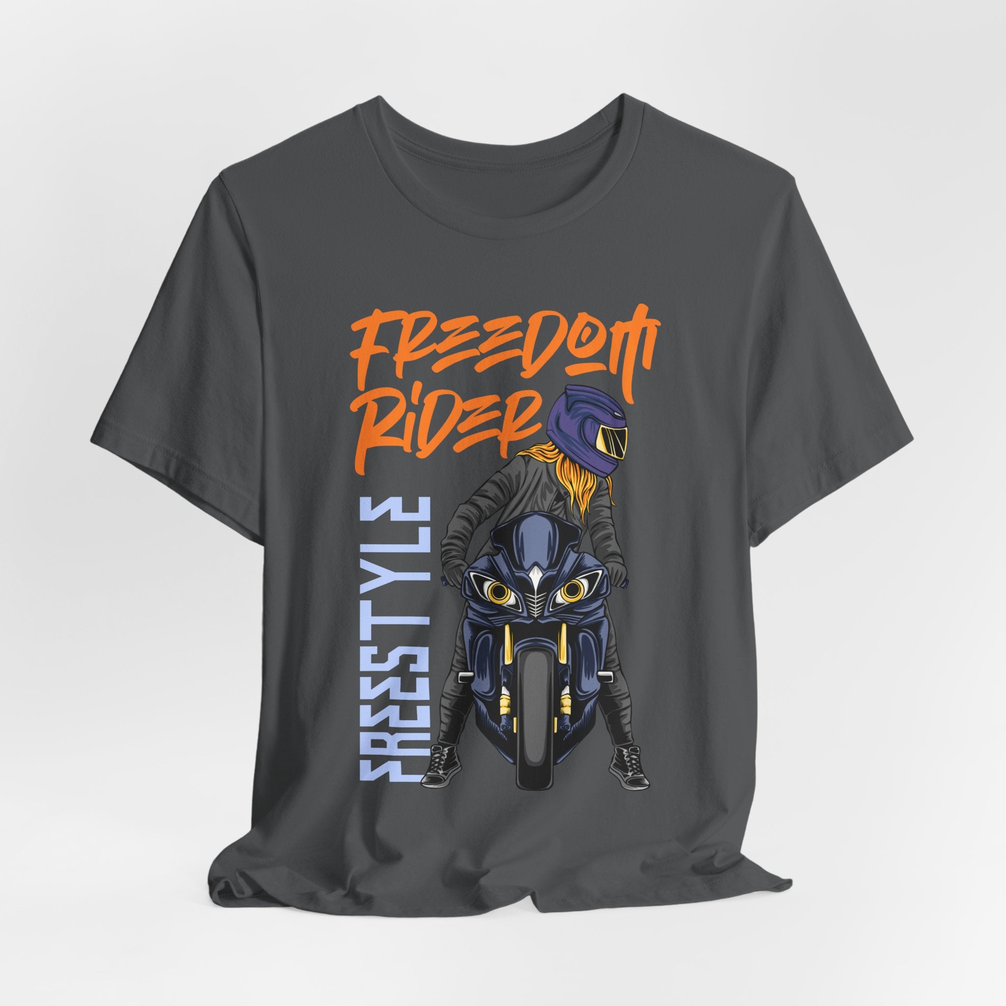 Biker T-Shirt for Men – Freedom Rider Motorcycle Graphic Tee | Unisex Cotton Short Sleeve