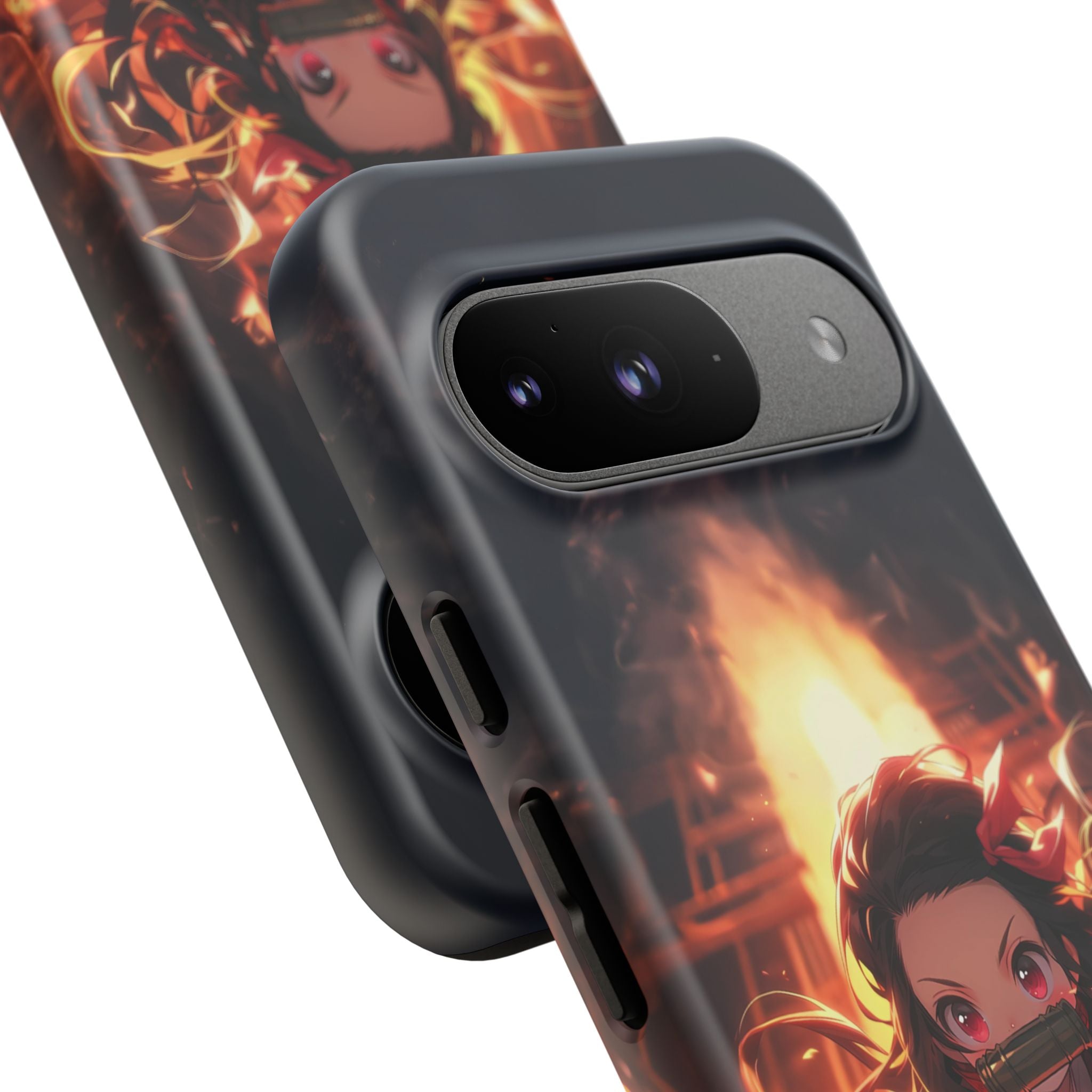 Chibi Nezuko Kamado Tough Phone Case – Anime Protective Case for iPhone & Samsung, UV Resistant, Durable & Stylish