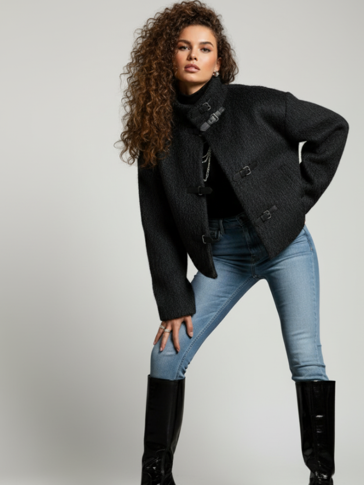 Short Wool-Feel Jacket, Upper West Side | Women - BYMANYC ® New York Women's Fashion - Women's Clothing - Jackets & Coats - Leather Jackets