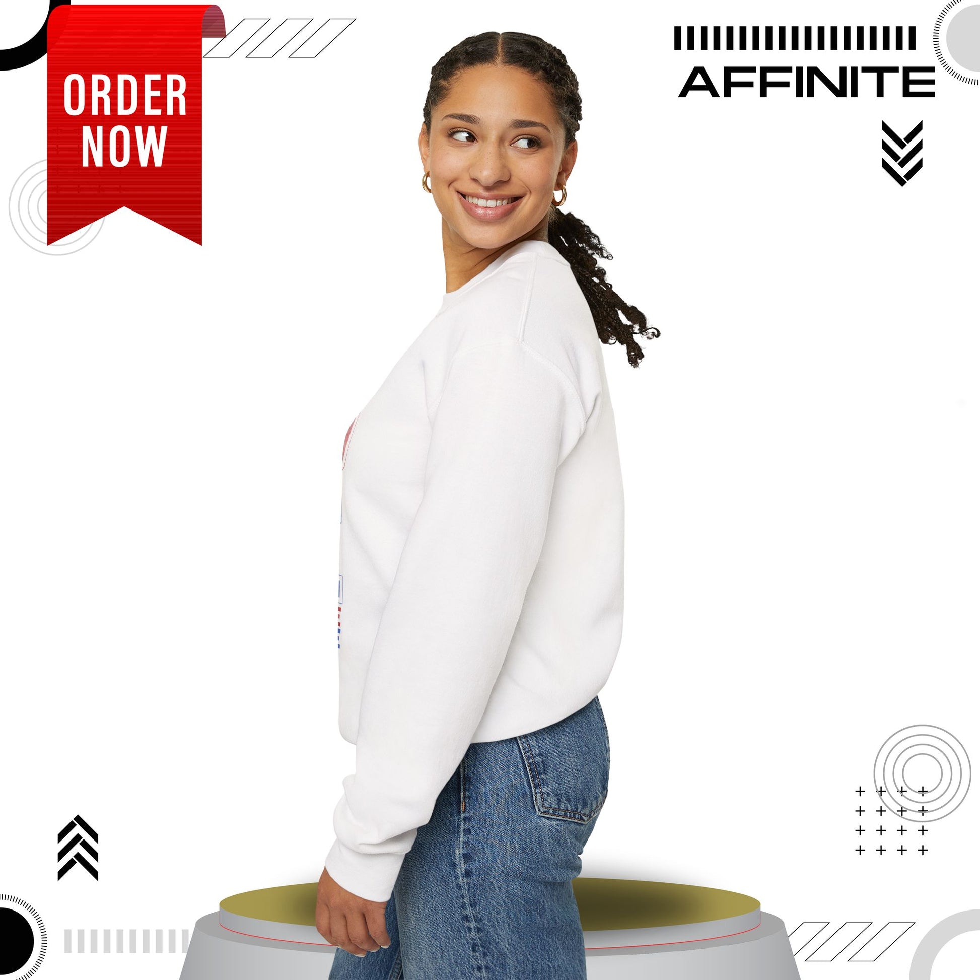 Sweatshirt Land of the Free Sweatshirt – Patriotic USA Crewneck by Gildan