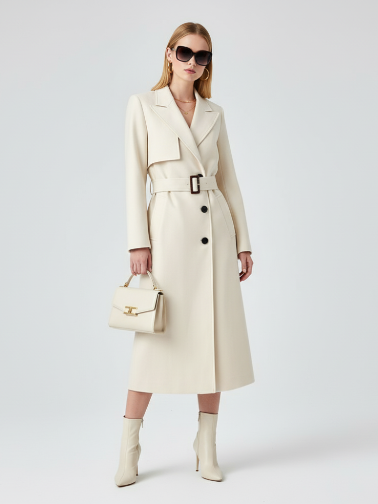 Women's Long Trench Coat FINANCIAL DISTRICT ECO COUTURE BYMANYC ® New York Women's Fashion - Women's Clothing - Jackets & Coats - Down Coats