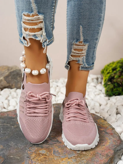 Mesh Athletic Shoes Cutout Leopard Lace Up Mesh Athletic Shoes – Leopard Athletic Shoes