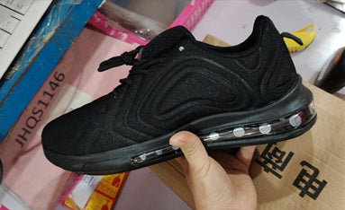Casual Shoes Casual Air Cushion Black Shoes Men Outdoor Breathable Lace-up Sneakers Running Sports Shoes Black