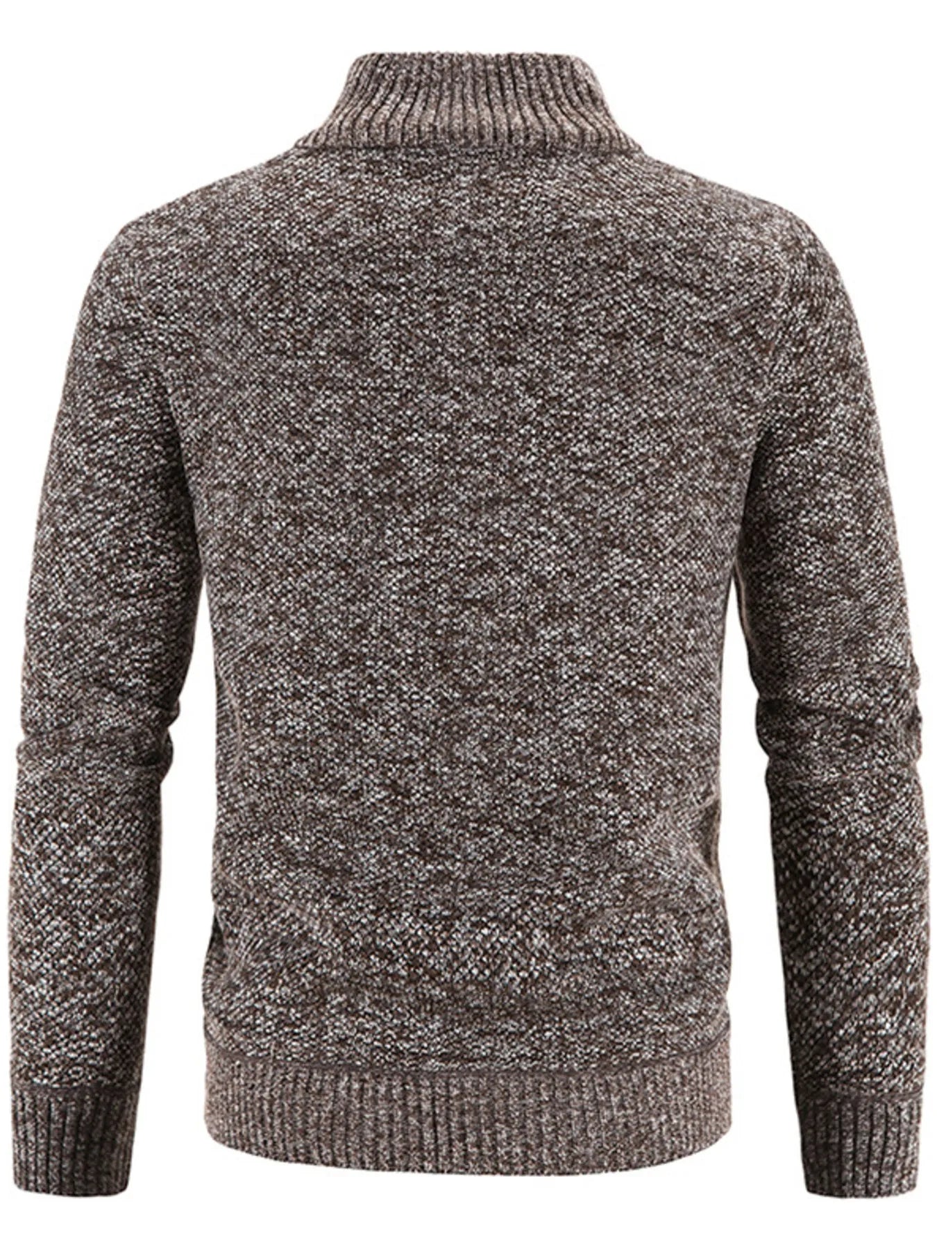 Men's Plus Size Zip-Up Sweater Cardigan with Stand Collar Cardigan