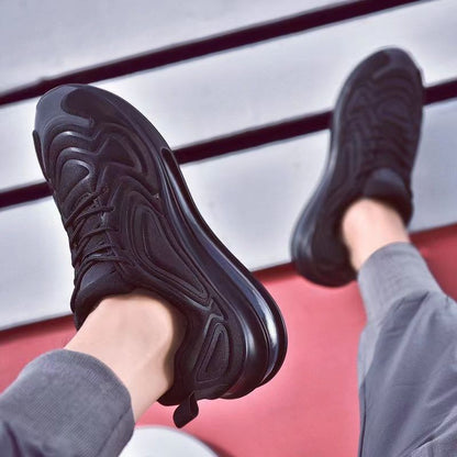 Casual Shoes Casual Air Cushion Black Shoes Men Outdoor Breathable Lace-up Sneakers Running Sports Shoes
