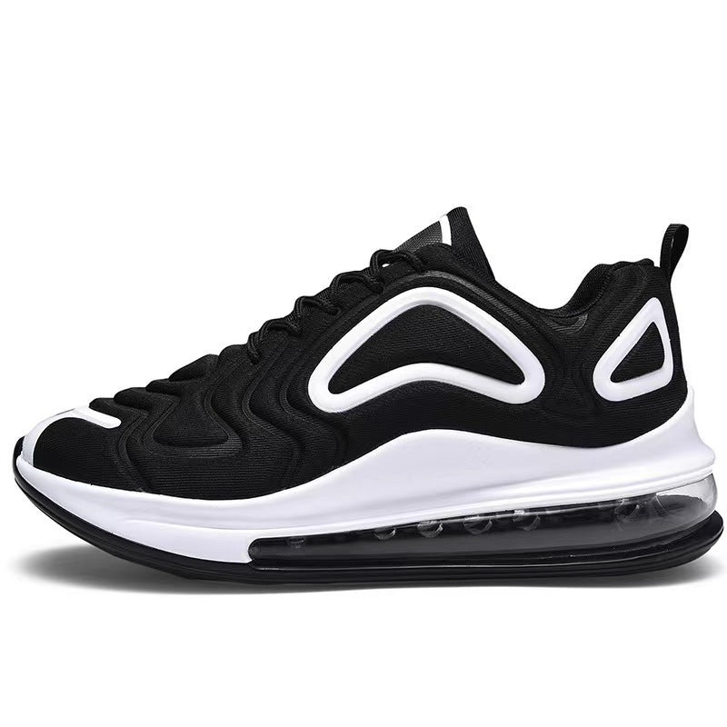 Casual Shoes Casual Air Cushion Black Shoes Men Outdoor Breathable Lace-up Sneakers Running Sports Shoes Black White